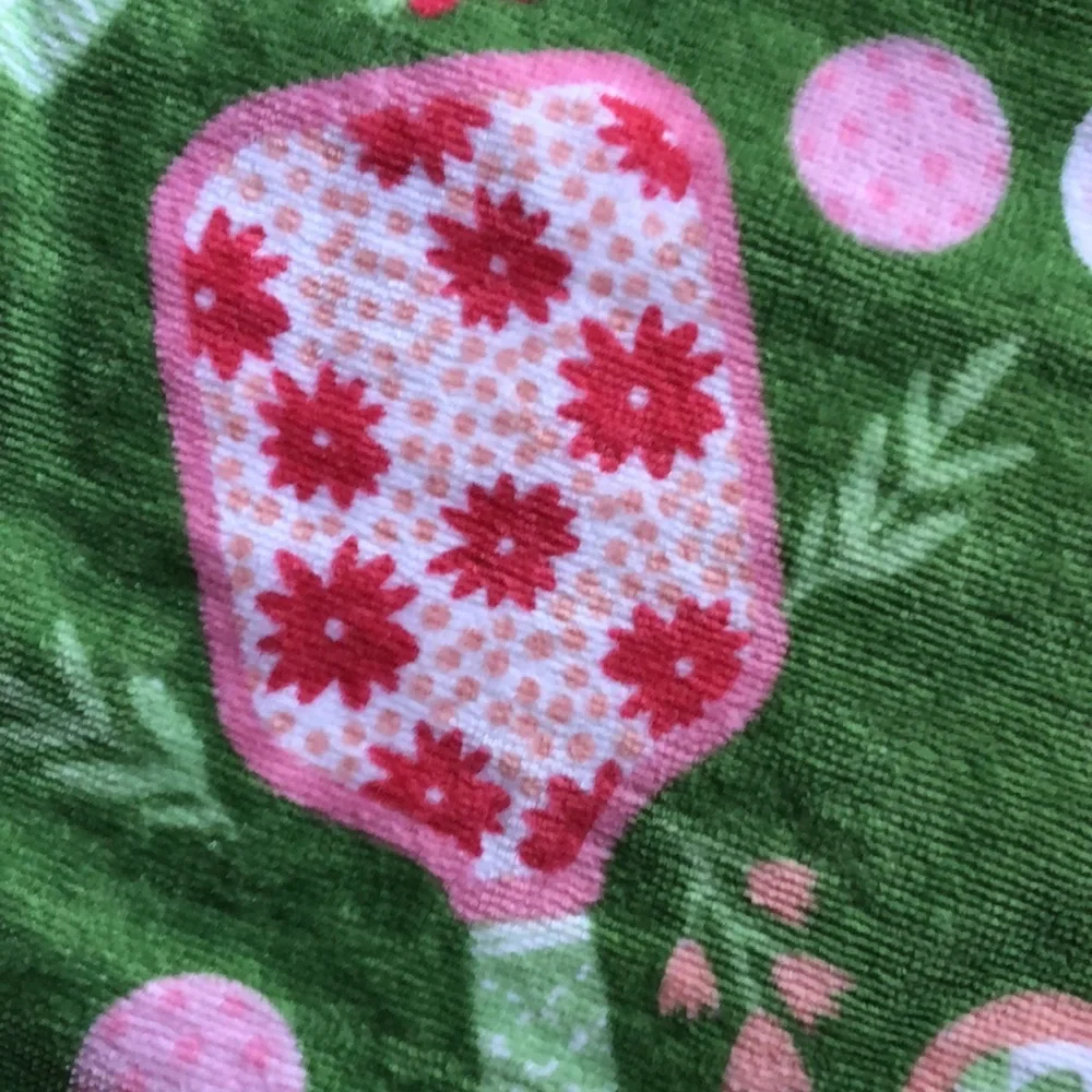 Envogue Green and Pink PICKLEBALL Beach Towel